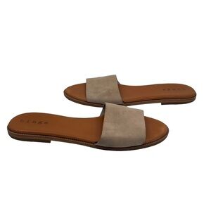 Hinge Tan Suede Mere Flat Sandals Size 5 Women’s
